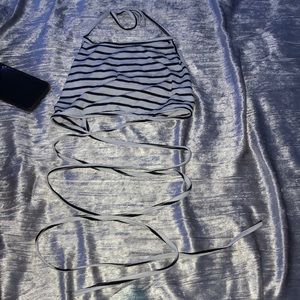 Lace up, striped, crop top